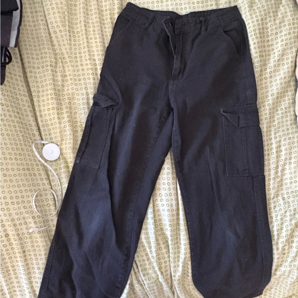 SHEIN Black Cargo Wide Leg Pants